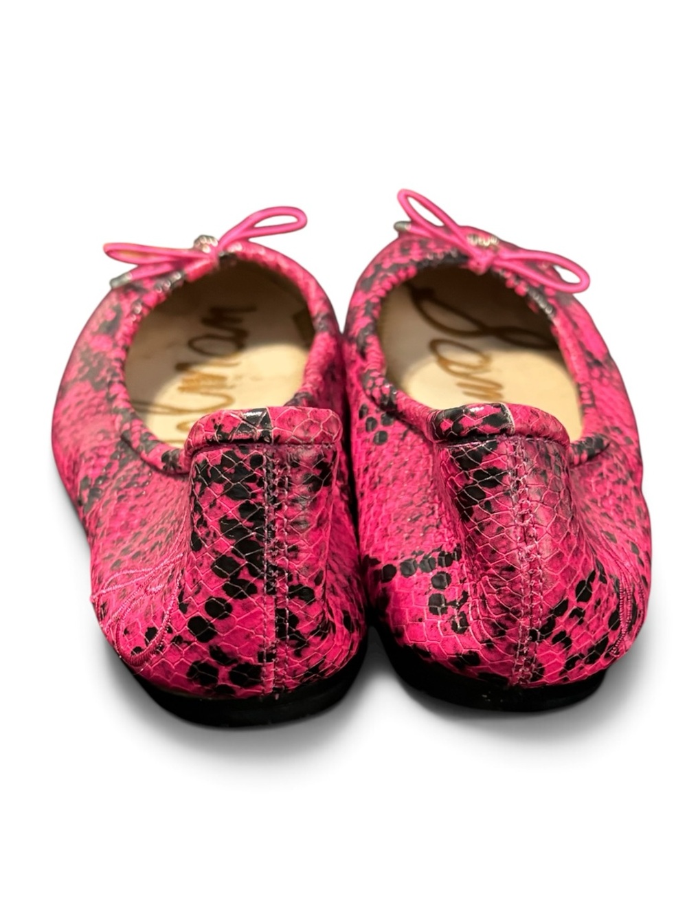 Sam Edelman Hot Pink Snake-Print Ballet Flats - Picture 4 of 5